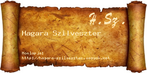 Hagara Szilveszter névjegykártya